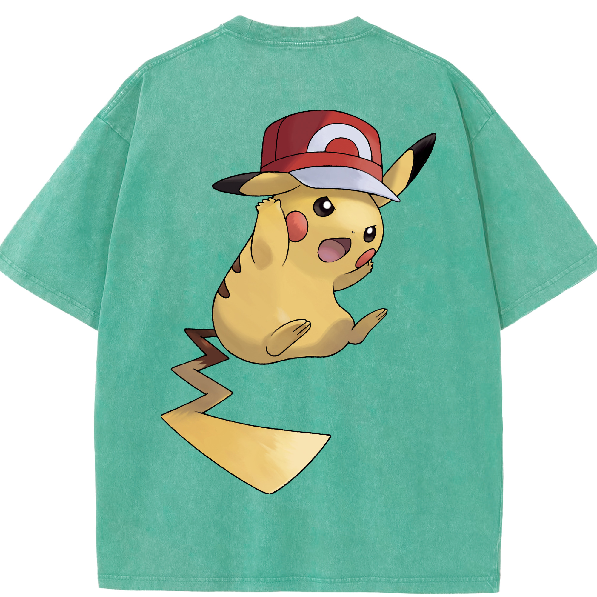 （画像用） ポケットモンスター Pokémon 綿100% ヴィンテージ風 半袖Tシャツ（背面プリント）